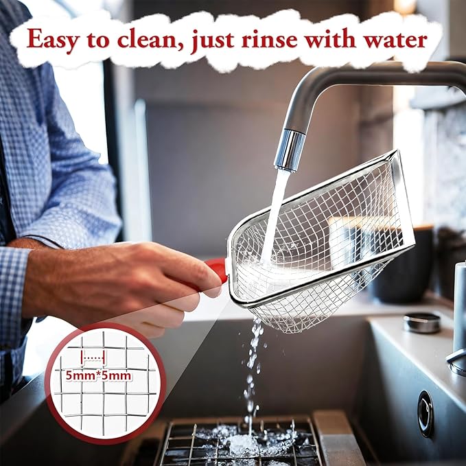 Beach Mesh Shovel, Sand Sifter Kids Filter Sand Scooper for Shells Collecting and Filter Sands, Stainless Steel Beaches Shovel for Boys and Girls,Kid Beach Toy,Gift for Children's Day(red)