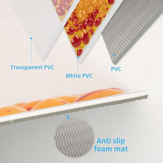 Art3d 11.8”x11.8” Textured Liquid Sensory Flooring Tiles, Interactive Glossy Fusion Play Mats for Kids, Toddler, Teens, Stress Relief & Calming Toys, 6pcs per Set