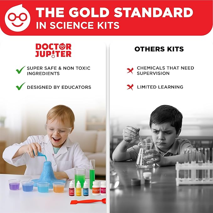 Doctor Jupiter Super Science Kit for Kids Ages 8-12 | Chemistry Set, STEM Toy with 100+ Experiments & Geyser Tube Ideas for Boys & Girls 8+ Years Old | Learning & Educational Projects