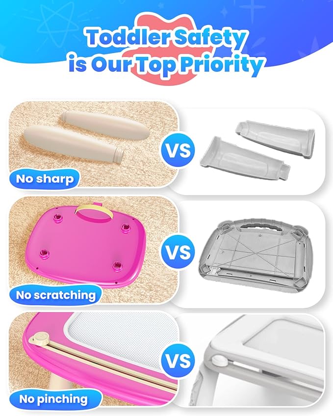 Magnetic Drawing Board, Toddler Girl Toy for 1-2 Year Old, Doodle Board Pad Learning and Educational Kids Toy for 1 2 3 Year Old Baby Girl Birthday Deep Pink