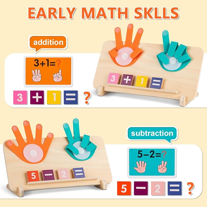 GUEETIC® Preschool Learning Toys for Toddlers 3-4, Educational Math manipulatives Number Counting Blocks for Kids, Montessori Toys for 3-5 Year Old Boys Girls Birthday Gifts