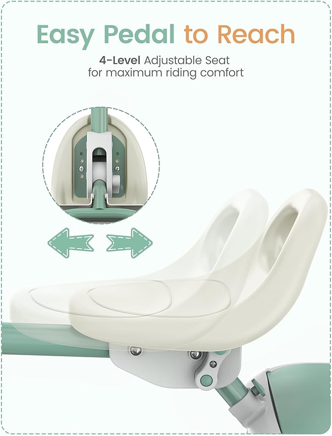 besrey Toddler Tricycle with Bell, Kids Tricycle Age 18 Months to 5 Years, Kids Trike, Toddler Bike for 1.5-5 Year Olds, Baby Trike, Gifts & Toys for Boys & Girls