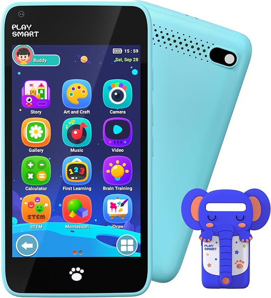 MOMILLA Kids Toys Phone for 3 4 5 6 7 Years Old, 3.97" Touchscreen Christmas Birthday Gifts, Toddler Toys Phone with Music Player Puzzle Games 16 GB Storage Alarm Kids Toys for Ages 3-12 Kids