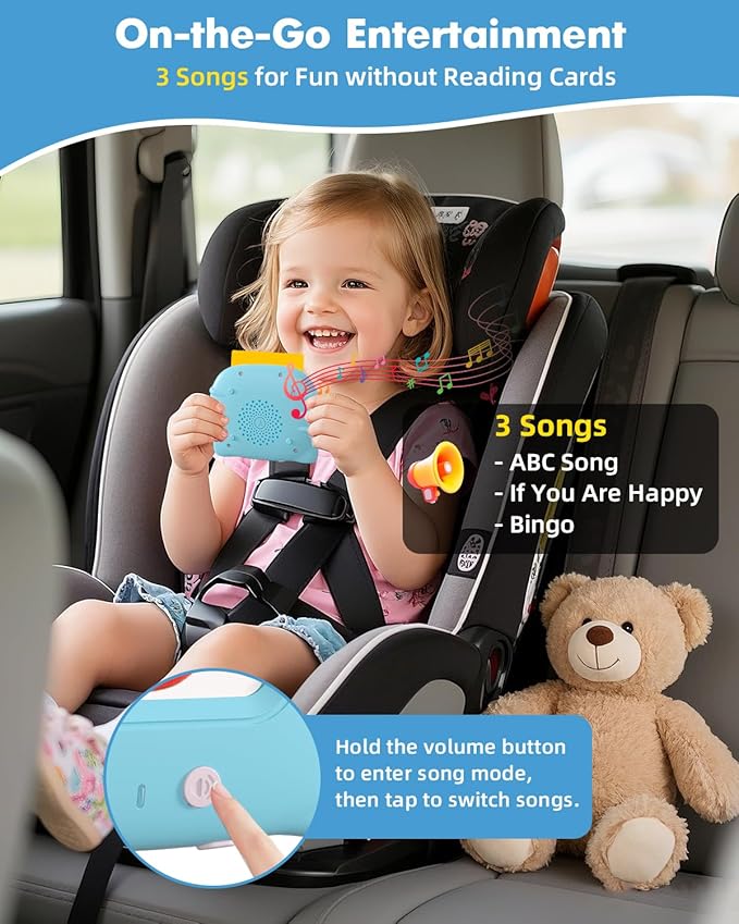 224 Words Spanish English Talking Flash Cards with Music for Toddler Age 1 2 3 4 5 6, Sensory Learning Eduactional Montessori Toys, Autism Pocket Speech Therapy Christmas Toys Gifts for Girls Boys