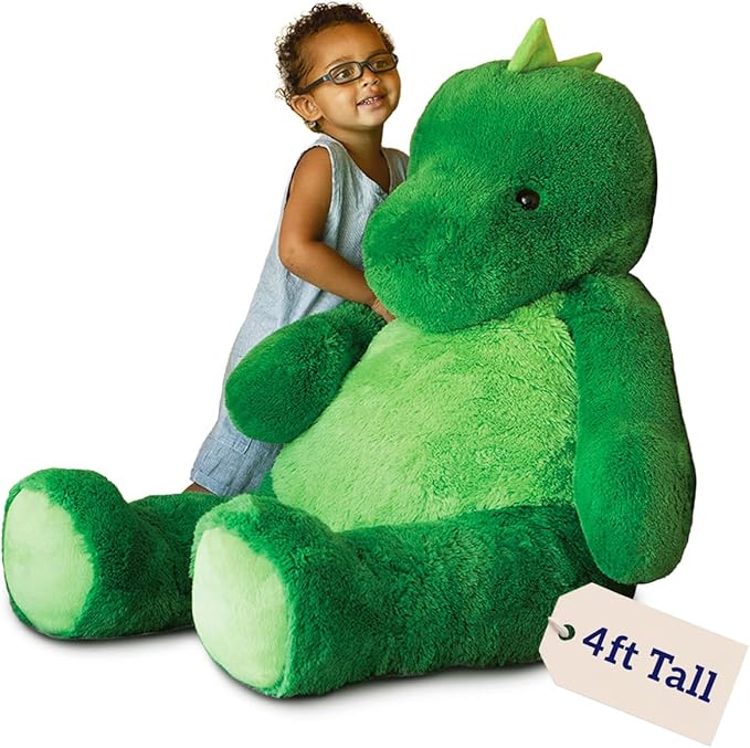Vermont Teddy Bear Giant Dinosaur Stuffed Animal - 4 Foot T-Rex Plush Toy from Giant Cuddle Collection, Adorable Dinosaur Stuffed Animal for Kids & Adults - Perfect Giant Plush Toy for All Ages