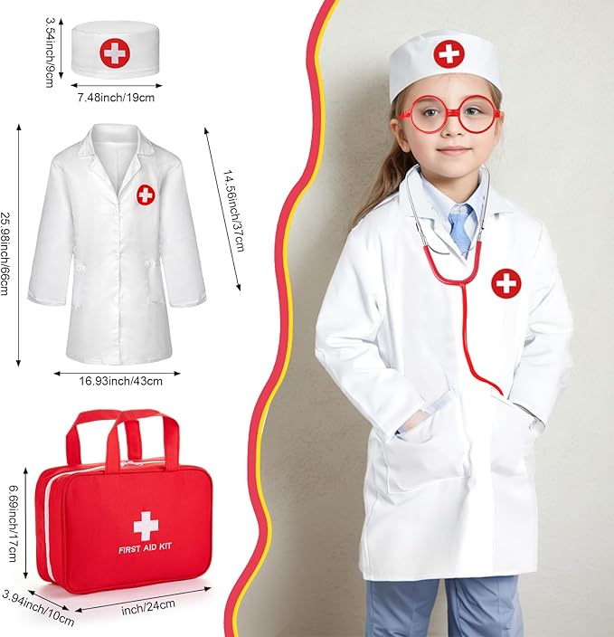 Doctor Kit for Kids, 36 Pcs Pretend Doctor Playset kit for Toddlers 3-5 with Medical Bag & Real Stethoscope ,Toddler Doctor Play Set for Boys and Girls Fun Role Playing Game Doctor Play Gift