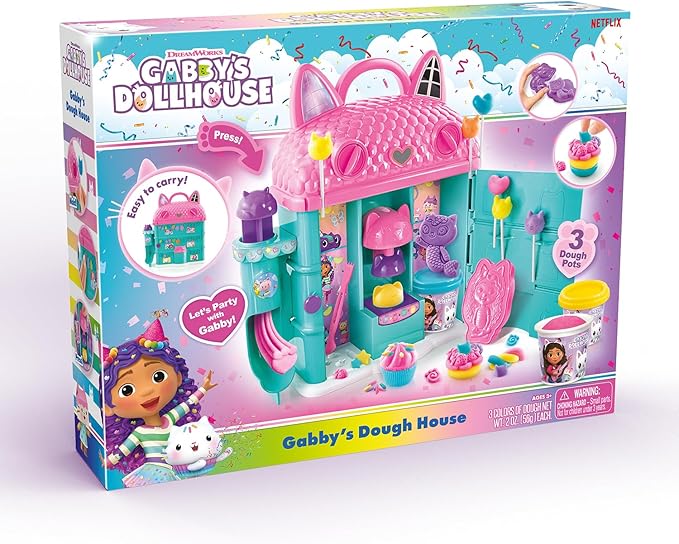 Canal Toys Gabby’s Dollhouse ™ Dough House! Have a cat-Tastic time Sculpting, molding, and Shaping Colorful Dough and Decoration Gabby’s Dough House! Easy Storage and Portability! Ages 4+