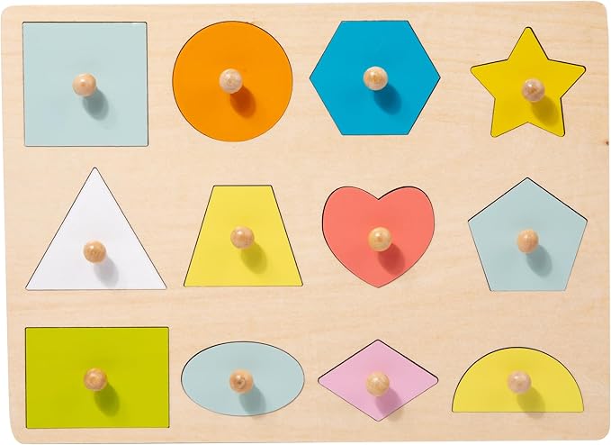 Adena Montessori Wooden Cognition Knob Puzzles Baby & Toddler Development Toy