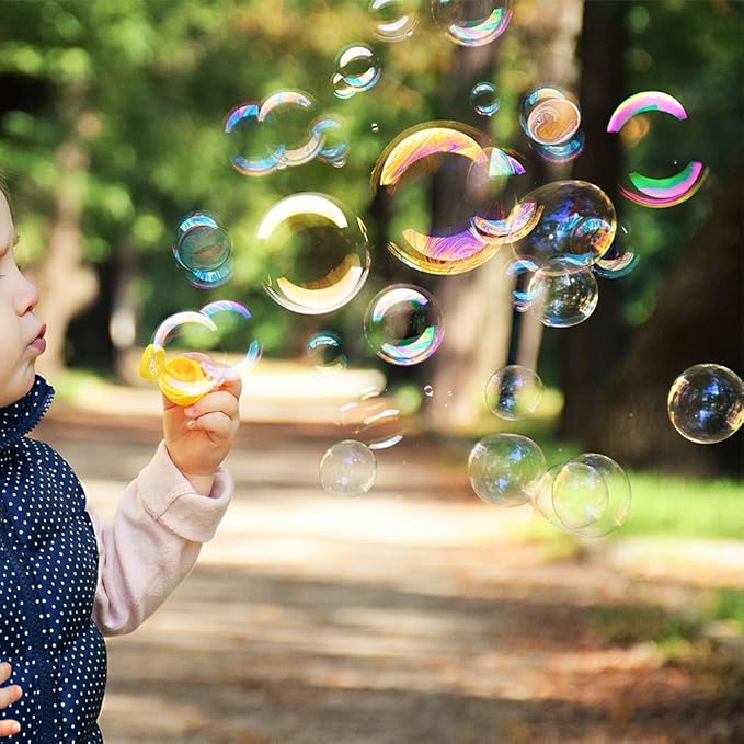 Novelinks 4oz Big Bubble Wands 12 Pack - 14’’ Blow Bubbles Solution Bubble Blowing Summer Toy for Party Favor Outdoor Activity