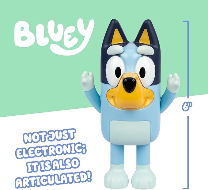 Bluey Game Hide and Seek Figure, Articulated, Musical Kids Figurines with Dance Mode, Interactive Play Toddler Figurine Toys for Ages 3+
