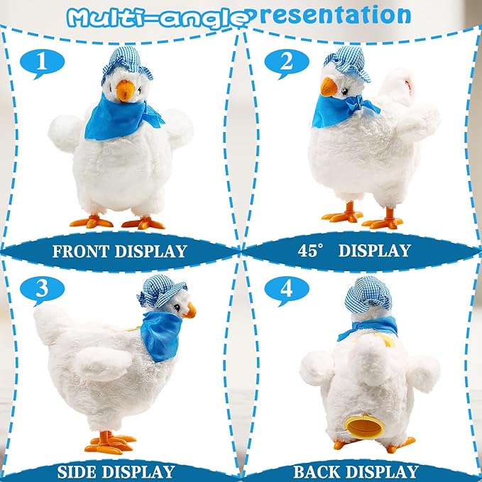 Easter Toys Chicken Laying Eggs Electric Chicken Stuffed Animal Dancing Toy Stuffed Plush Toy with Music