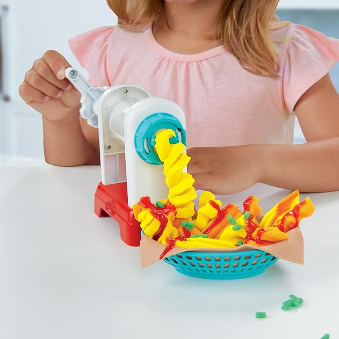 Play-Doh Kitchen Creations Spiral Fries Playset with 5 Cans of Modeling Compound Colors, Back to School Classroom Supplies, Play Food & Cooking Toys for Kids, Preschool Toys, Ages 3+
