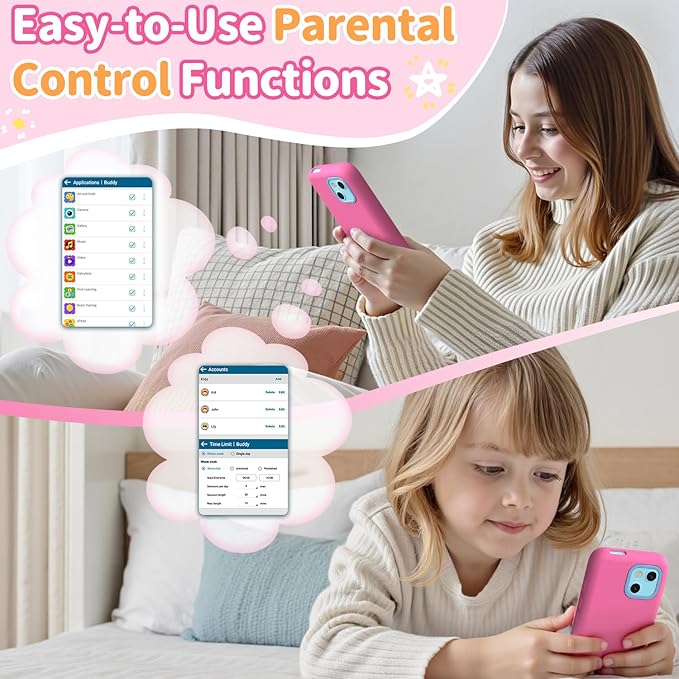 MOMILLA Kids Toys Smart Phone with Dual Camera, 3.97" Touchscreen, 200+ Educational Games, Learning Toys with Parental Control for Ages 3-8, for Kids