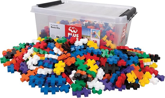 PLUS PLUS BIG - Open Play Set - 400 Piece in Storage Tub- Basic Color Mix, Construction Building Stem Toy, Interlocking Large Puzzle Blocks for Toddlers and Preschool
