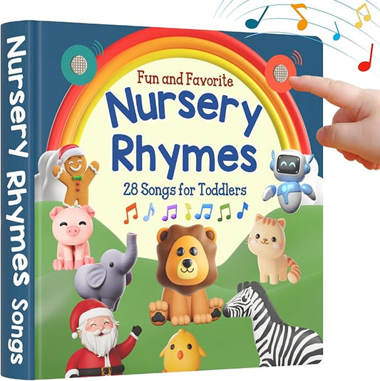 LEARNING BUGS Fun Favorite Nursery Rhymes – Sing Along with 28 Nursery Rhymes, Musical Books for Toddlers, 28-Button Music Book, Musical Toys for Toddlers 1-3