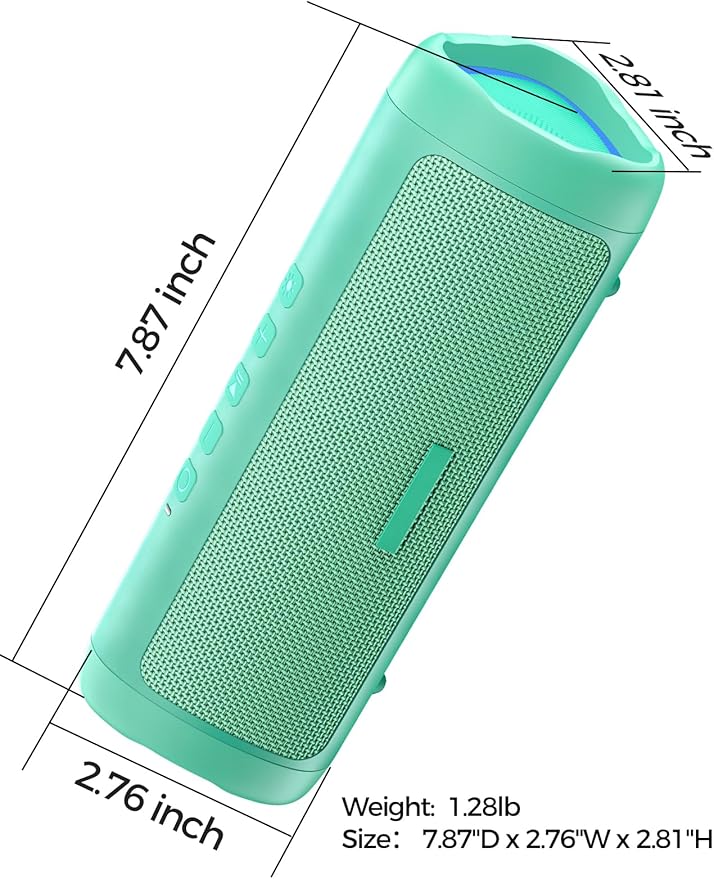 Bluetooth Speaker Gifts for Men: Portable Wireless, IPX5 Waterproof, White Elephant Gifts for Adults, Stocking Stuffers for Teens Boy Girl, Up to 20H Playtime, TWS Pair, for Home/Party/Outdoor (Teal)