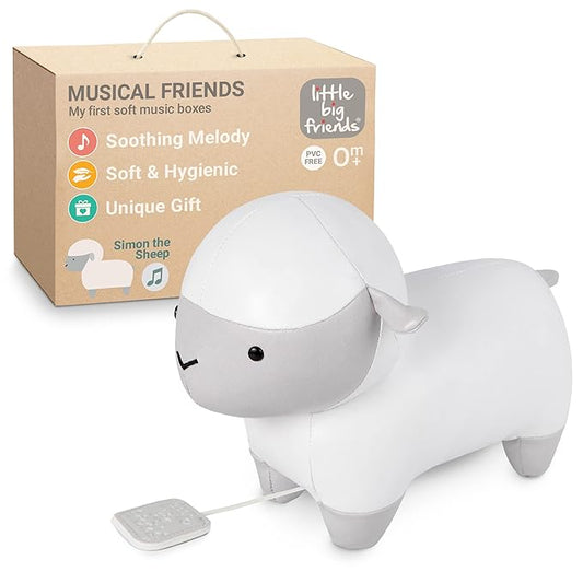 Little Big Friends Musical Baby Toy – Soft Plush Pull-String Cord Classical Toy for Baby & Toddlers | Soothing Stuffed Cuddly Animal Gift | Simon The Sheep