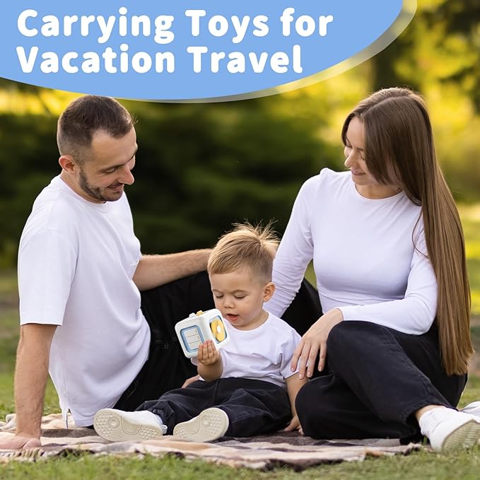 Busy Cube Toy for 1 Year Old, Montessori for 1+ Year Old, Travel Toys for Toddlers 1-3, Learning Fine Motor Skills| Birthday Gifts for 12 Months Stocking Stuffers