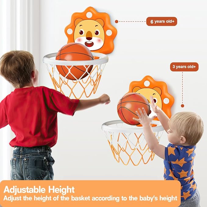Toddler Kids Basketball Hoop Indoor Toys,Scoreboard Portable Design Adjustable Height,Christmas Birthday Baby Toddler Kids Boys Small Mini Basketball Hoop Gifts Toys