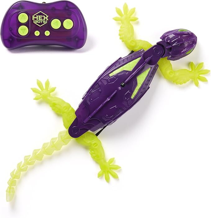 HEX BOTS Glow-in-The-Dark Gecko with Official Wall Climber Technology, Rechargeable Remote Control Robot Kids Toys, Prank Toys for Boys & Girls Ages 4 & Up