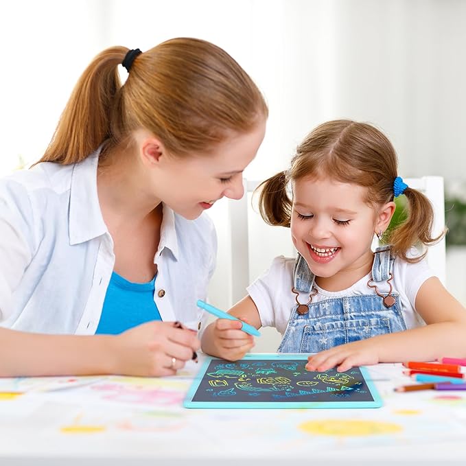 LCD Writing Tablet for Kids, 15 Inch Colorful Drawing Doodle Board, Learning Educational Drawing Pad Toys for Kids, Christmas Birthday Gift for 3 4 5 6 7 8 9 Year Old Girls Boy