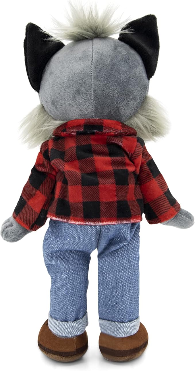 Playtime by Eimmie Soft Baby Doll Walter The Wolf - 14" Plush Rag Doll with Embroidered Features for Girls, Boys, Toddlers & Infants - Educational Stuffed Animal for Imaginative Play