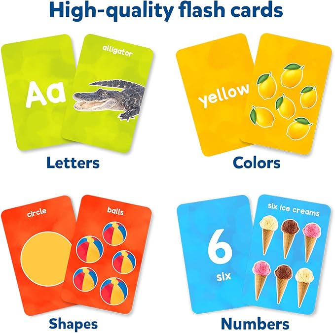 Skillmatics Thick Flash Cards for Toddlers - Letters, Numbers, Shapes & Colors, Learning Aids, Christmas Stocking Stuffers, Montessori Toys, Preschool Activities, Gifts for Kids Ages 1, 2, 3, 4 Years