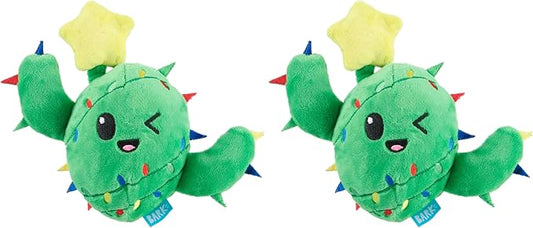 Barkbox Consuela The Christmas Cactus Dog Toy – Plush Rip & Reveal Holiday Toy with Whip-N-Flip Arms, Fluffy Stuffing & Hidden Spiky Ball Squeaker – Festive Play for Large Dogs (Pack of 2)