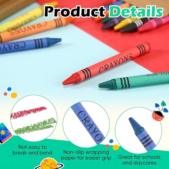 10 Packs Crayons Bulk Christmas 8 Color Crayon Individual Packs Mini Wrapped Wax for Birthday Party Supplies Teachers Classroom