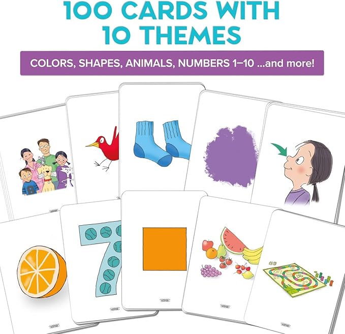 Spanish Flash Cards for Kids: 100 First Spanish Words with Online Audio - Learn Colors, Shapes, Numbers 1-10, Animals and More Beginner, Everyday Words - 100 Cards