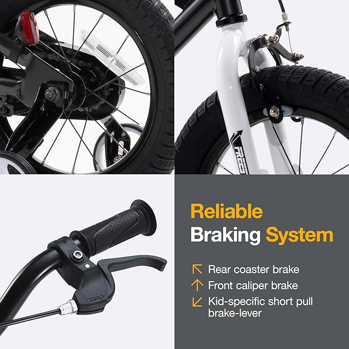 RoyalBaby Kids Bike Freestyle Classic & EZ Balance Pedal Switchable Bicycle, 12 14 16 18 Inch, 3-10 Years Toddler to Big Kids