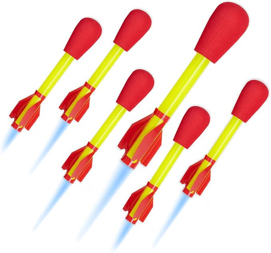 Stomp Rocket Ultra Rocket Refills, 6 Rockets - Replacement Foam-Tipped Rockets for Kids - Fun Backyard & Outdoor Kids Toys Gifts for Boys & Girls