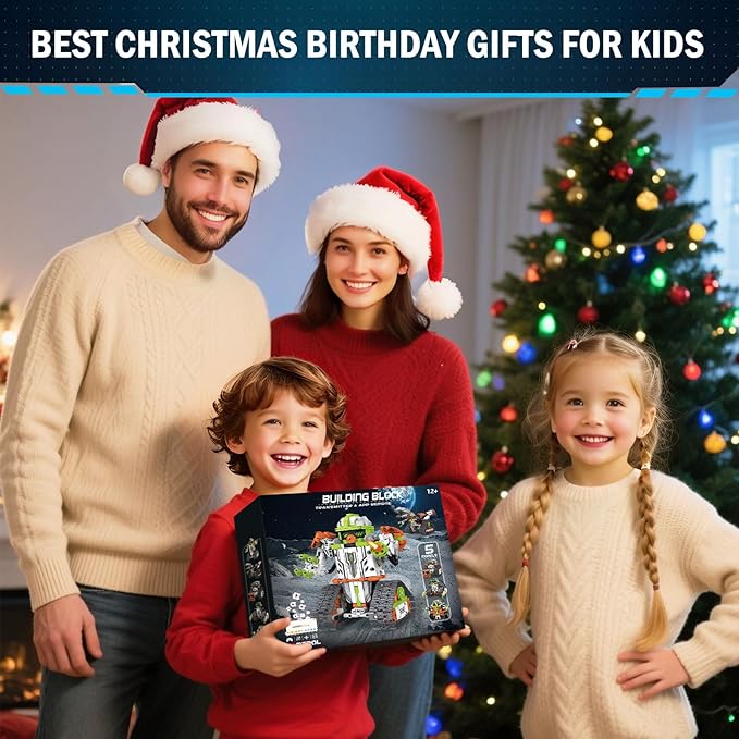 STEM Robot Building Kit with Remote Control for Boys Age 6-13, Coding Robotic Technic Toys Birthday Gifts for Kids, 5 in 1 Science Kit Robotic Models with 539 Pieces