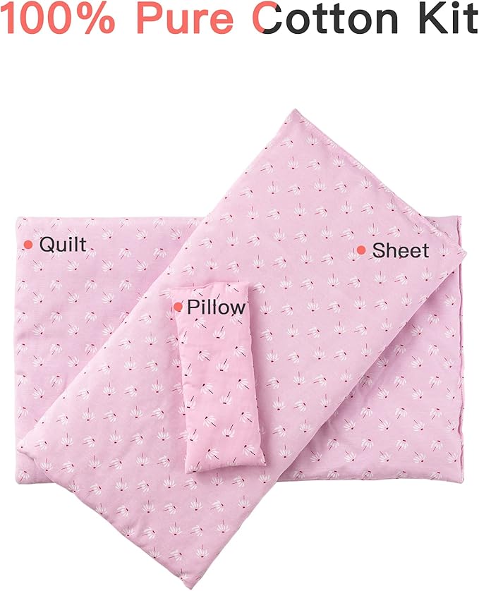 ROBOTIME Wooden Play Doll Cradle Rocking Baby Doll Crib, Reversible Doll Bedding for Toddler Girl,Fits Dolls Up to 20 Inches (White)