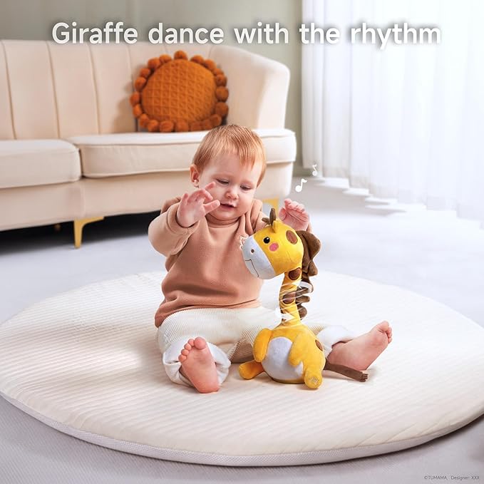 TUMAMA Dancing Talking Giraffe Toys, Mimicking Twisting Electronic Soft Plush Giraffe Toy with Record & Repeating What You Say, Singing Interactive Baby Toy for Toddler Boys Girls Gifts