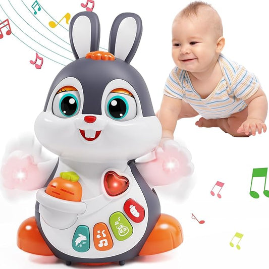 Baby Toys 12-18 Months, Musical Bunny Light Tummy Time Infant Baby Crawling Toy 6-12 Month, Dancing Moving Walking Toddler Toy 3 4 5 6 7 8 9 Month 1 Year Old Boy Girl Christmas Birthday Gifts