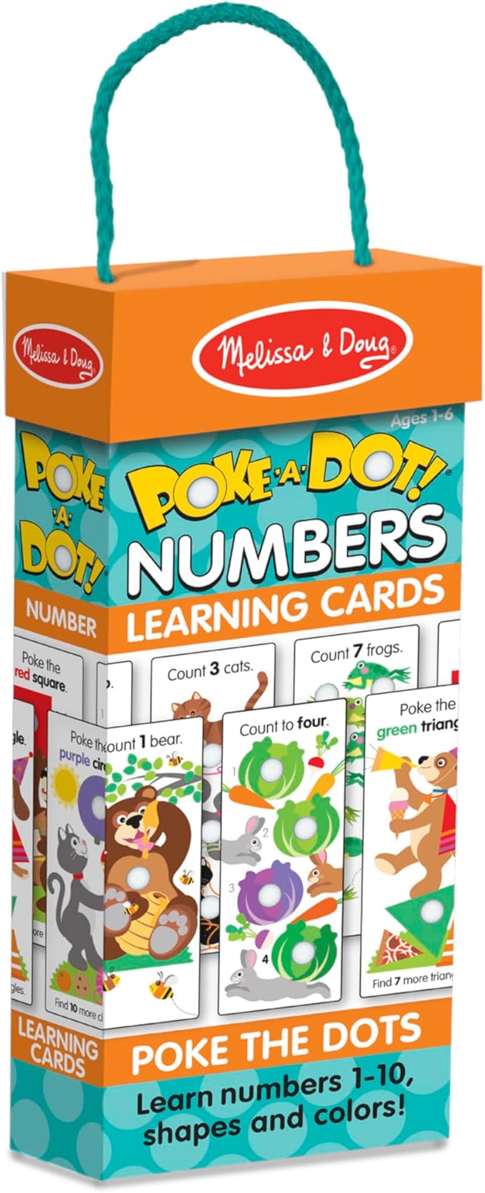 Melissa & Doug Poke-a-Dot! Numbers, Shapes & Colors Jumbo Learning Cards, 13 Double Sided Interactive Flash Cards, Educational Activities for Toddlers & Preschoolers, Ages 1+