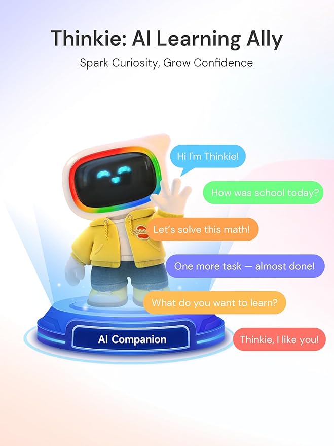 AI Kids Tablet with Parental Control - 50000+ Content AI Tutor Learning Tablet with ELA, Math, ABC, Word, Read, Phonics, STEM for Homeschooler Educational Study for G1 - G6 (TalPad T100, Standard)