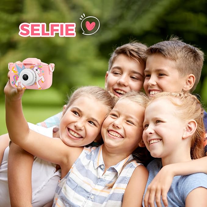 KANAD Kids Camera for 3-12 Year Old Girls, 1080P HD Digital Camera with 32GB SD Card, Shockproof & Easy-to-Use Toys for Camera, Christmas Stuffers Gifts for Kids, Encourage Creativity & Outdoor Play