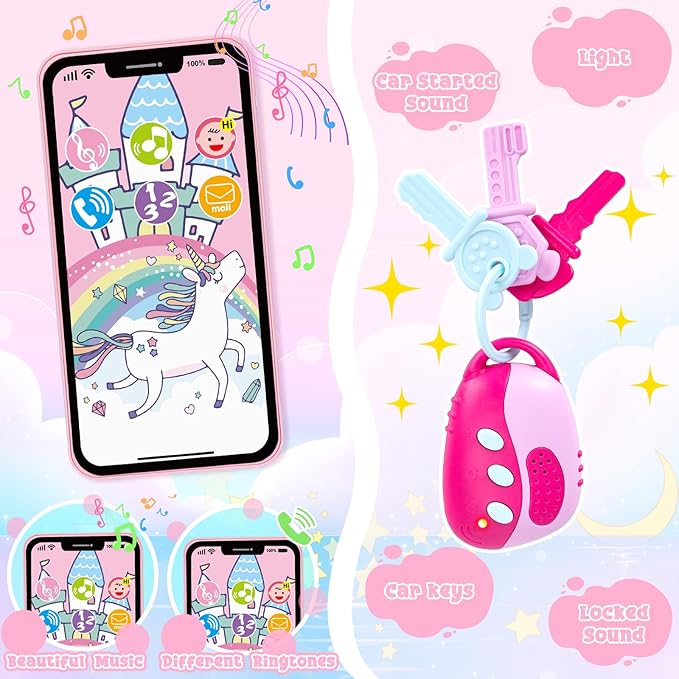 Toddler Play Purse for Little Girls, 35PCS Kids Purse with Pretend Play Princess Toys Includes Handbag, Camera, Phone, Wallet, Key, Kids Purse Birthday Gift for Girls Toddler Age 3 4 5 6+