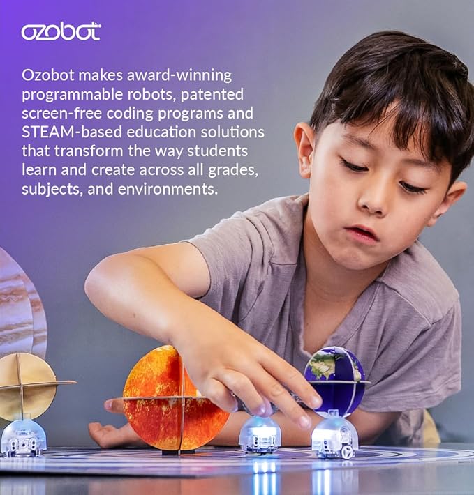 Ozobot Evo Entry Kit, Interactive Coding Robot, Kids Ages 5+, Includes Color Code Markers, Charging Cable, Zip Case, Access to 700+ STEM Lessons, Educators & Parents, No Coding Experience Required