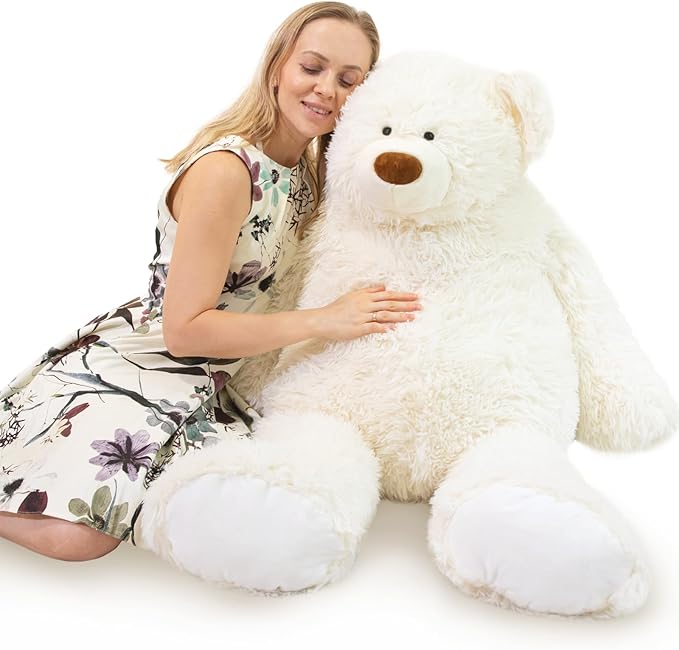 Giant Stuffed Animals Plush 47 inch, Huge Stuffed Bear Plushies, Large Plush Ploar Bear Animal Gift for Kids Boys, Birthday,Valentine,Christmas