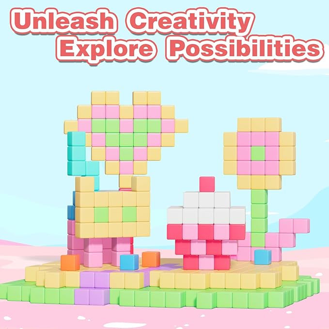 100pcs Magnetic Blocks, Magnetic Cubes for Kids Ages 3-8, STEM Educational Building Toys for Toddlers and Preschoolers, Sensory Autism-Friendly Learning Toys Gift for Boys & Girls 3-5, 4-8 Year Old