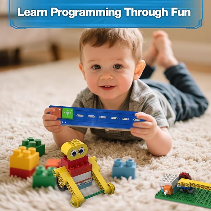 10-in-1 ICBlocks Screen-Free Coding Robot Kit for Kids, 85+ PCS Science Kits, Stem Robotics Building, Educational Coding Projects Gifts for Boys & Girls Ages 3-6 Years