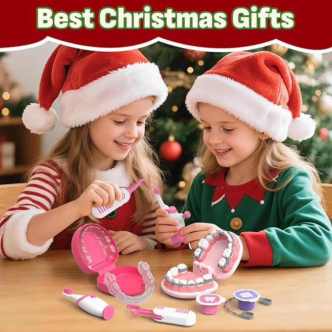 Lehoo Castle Doctor Kit for Toddlers 3-5 Girls, Kids Dentist Play Set, Toys for 3 4+ Year Old Girls, Pretend Play for Toddlers, Kids Doctor Playset, Medical Kits for Boys 3 4 5