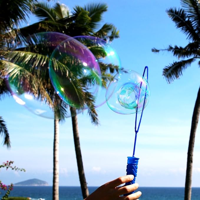 Novelinks 4oz Big Bubble Wands 12 Pack - 14’’ Blow Bubbles Solution Bubble Blowing Summer Toy for Party Favor Outdoor Activity