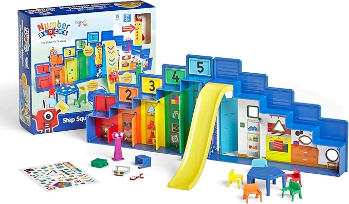 hand2mind Numberblocks Super Secret Step Squad Headquarters Play Set, Toddler Doll House, Clubhouse Dollhouse, Action Figure House, Cartoon Character Toys, Imaginative Toys