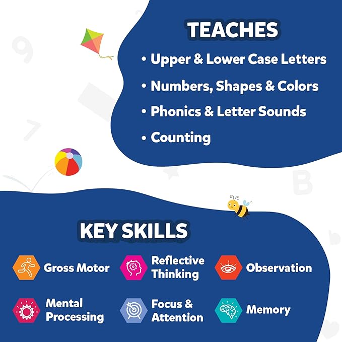 Skillmatics Card Game for Toddlers - Jump & Learn Letters, Numbers, Shapes & Colors, Preschool Learning, Travel Toys, Gifts for Kids Ages 2, 3, 4, 5