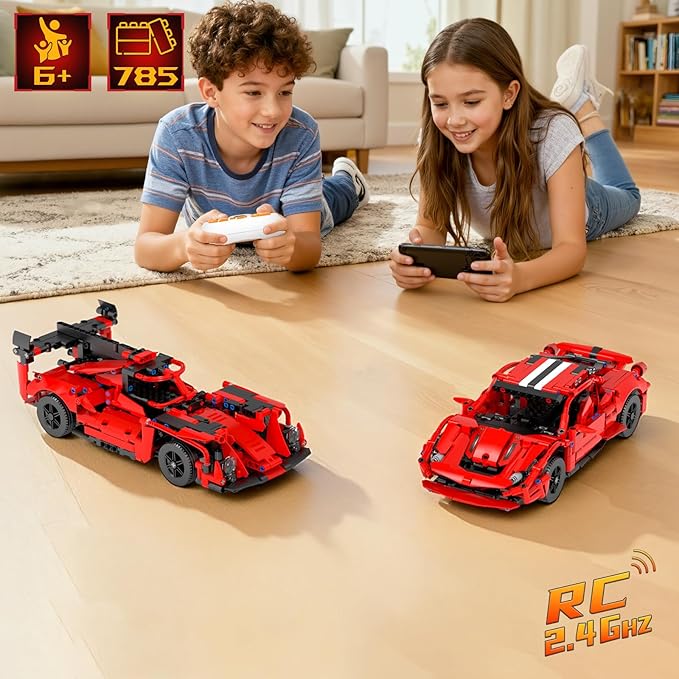 STEM Building Kits for Kids 6-14, 5in1 App & Remote Control STEM F1/Car/Robot Building Toys, Formula 1 Model Car Kits, 785 Pcs Robot Building Sets for Kids, Erector Sets Gifts for Boys Girls