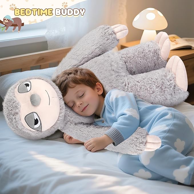 Huge Sloth Stuffed Animal 30", Jumbo Soft Sloth Stuffed Animals, Big Plushies for Stress Relief & Sleep Aid, Cuddly Giant Plush Gifts for Kids Adults